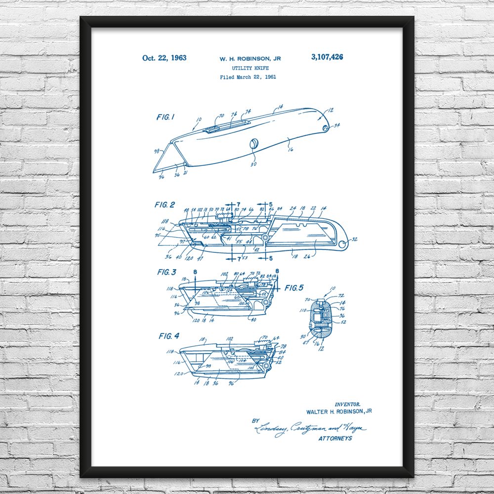 Framed Box Cutter Wall Art Print Home Office Warehouse Art Manager Gift