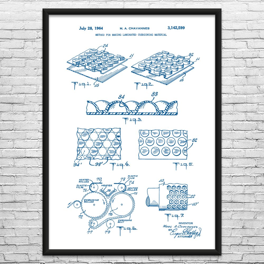 Bubble Wrap Patent Framed Print Retirement Gifts Warehouse Art Supervisor Gift
