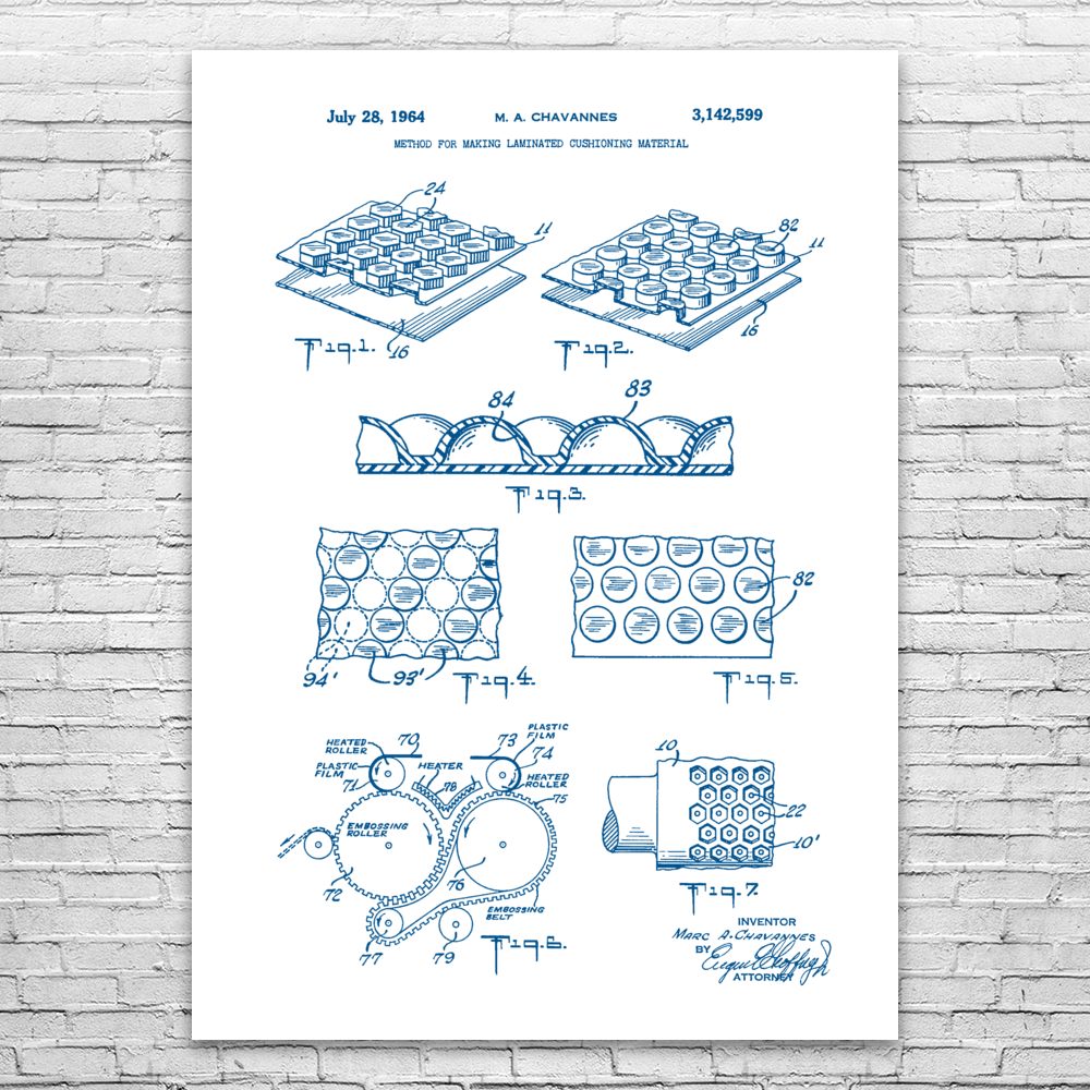 Bubble Wrap Poster Patent Print Retirement Gifts Warehouse Art Supervisor Gift