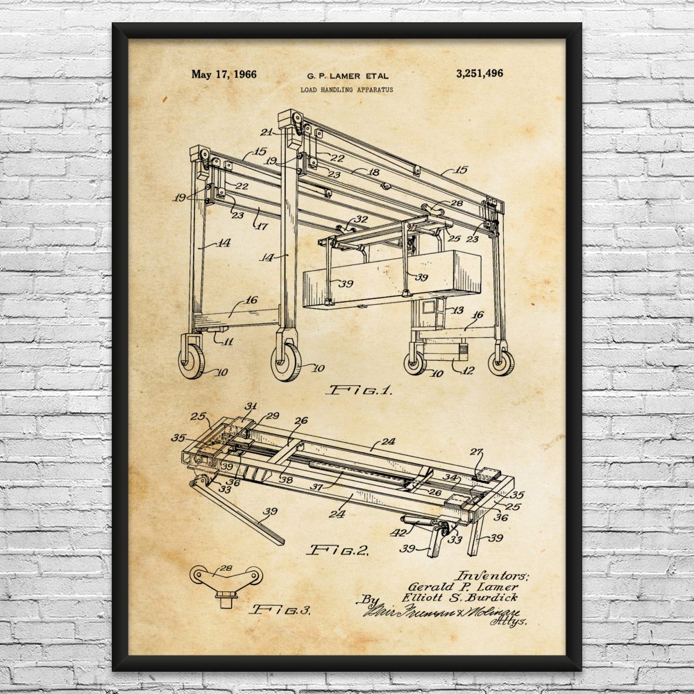 Straddle Carrier Patent Wall Art: Logistics Decor, Dock Blueprint, Engineer Gift