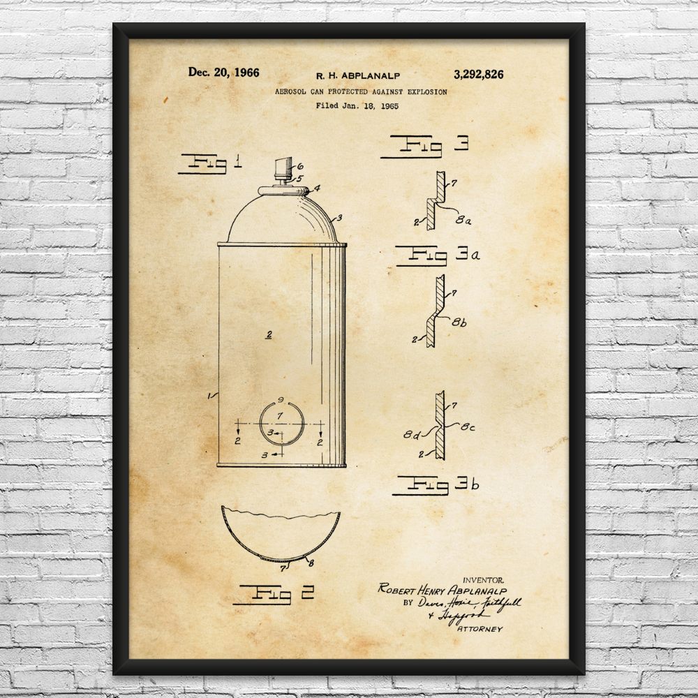 Spray Paint Can Patent Wall Art: Graffiti Artist Gift, Painting Decor, Art Gift