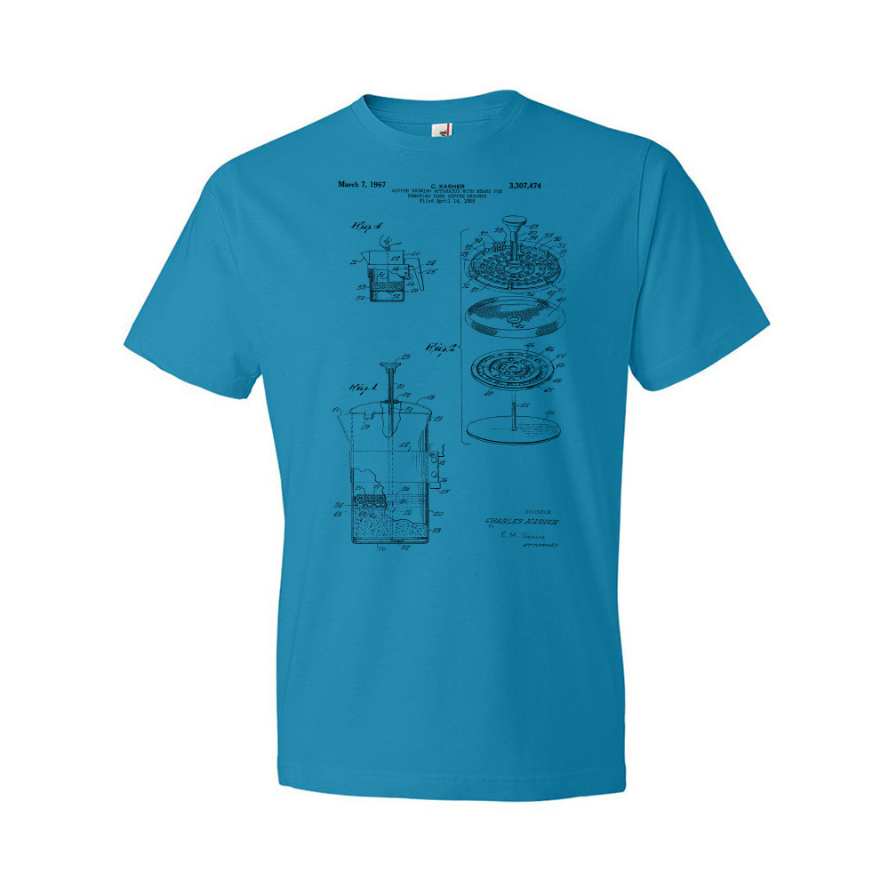 Patent Shirt Coffee Apparel Barista Gift Coffee Blueprint Bo