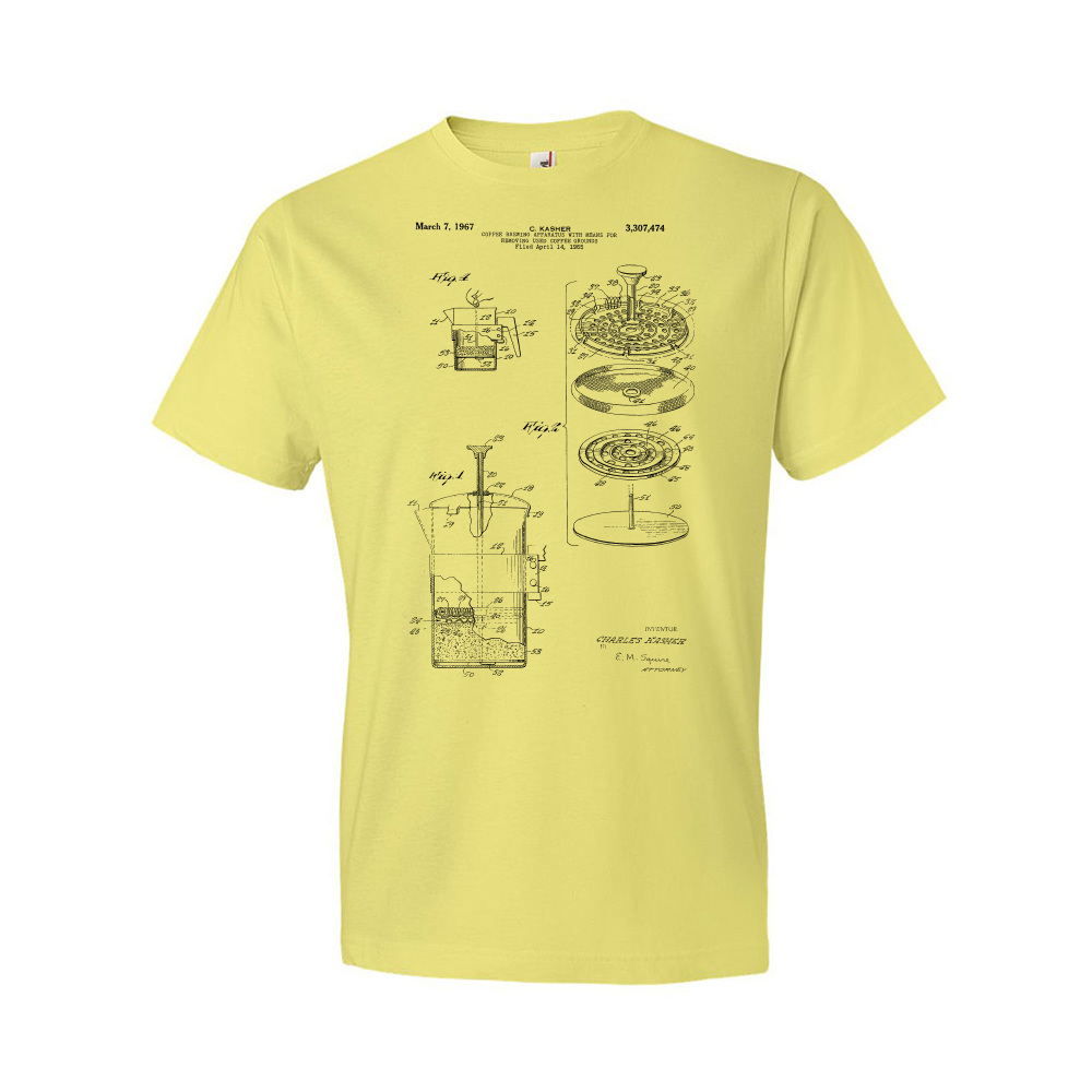Patent Shirt Coffee Apparel Barista Gift Coffee Blueprint Bo