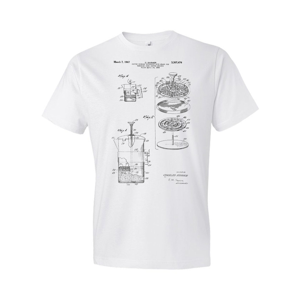 Patent Shirt Coffee Apparel Barista Gift Coffee Blueprint Bo