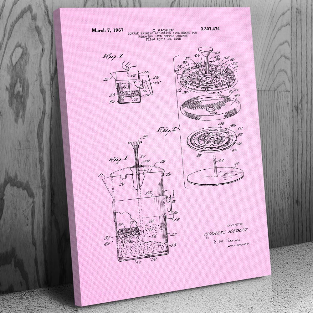 French Press Canvas Print Coffee Shop Art Barista Gift Kitchen Wall Art