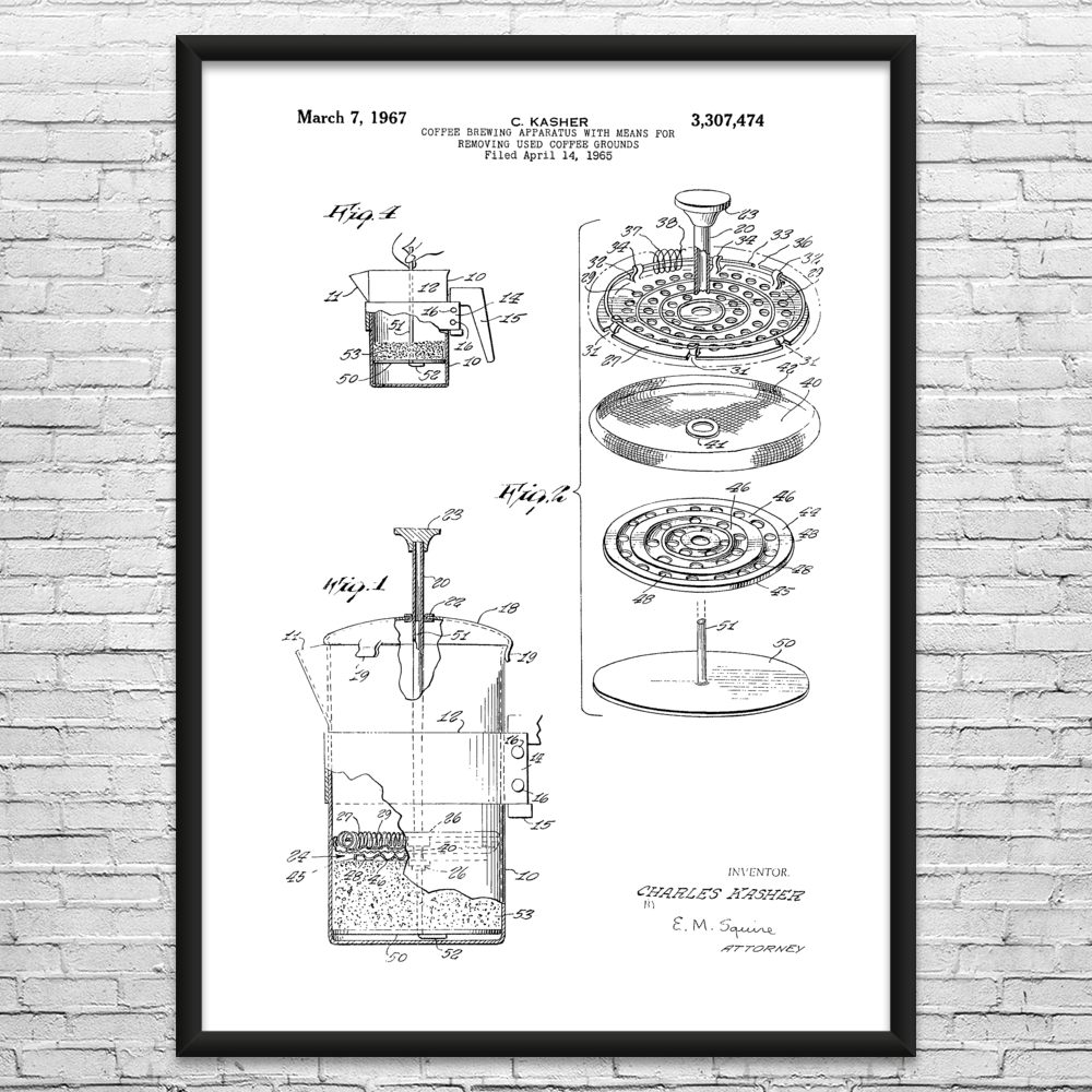 Patent Wall Art: Coffee Shop Art, Barista Gift, Kitchen Wall