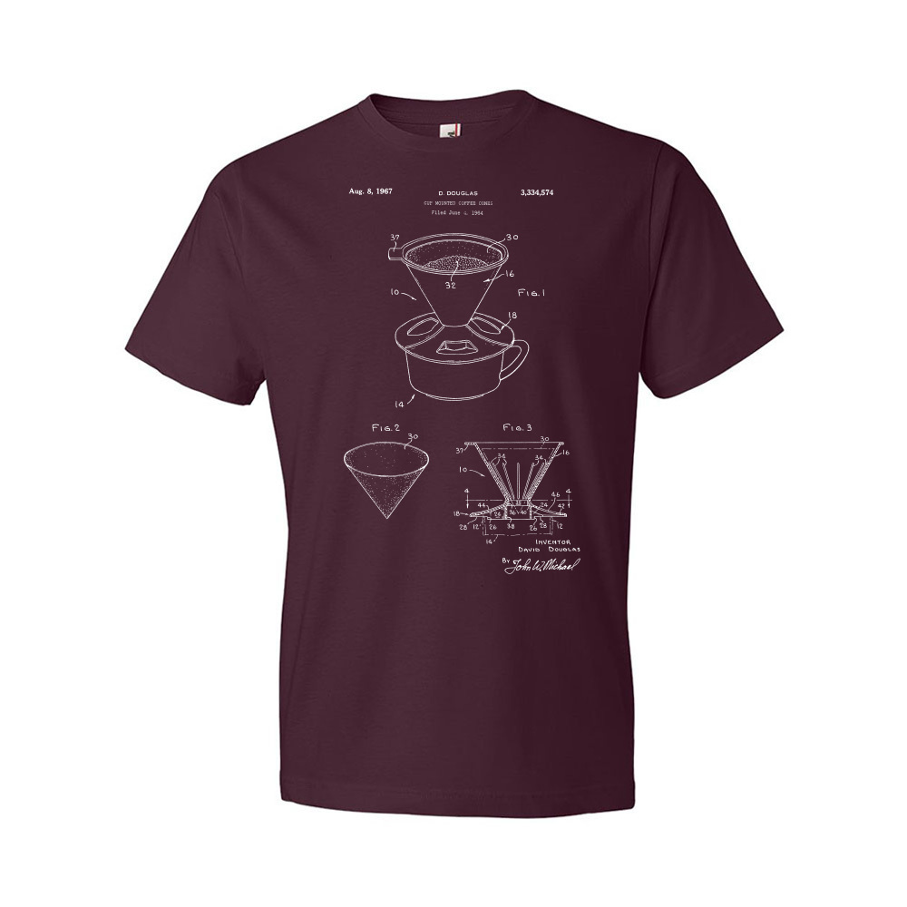Pour Over Coffee Patent Shirt Barista Gift Coffee Apparel Coffee Lover Gift - Picture 9 of 11