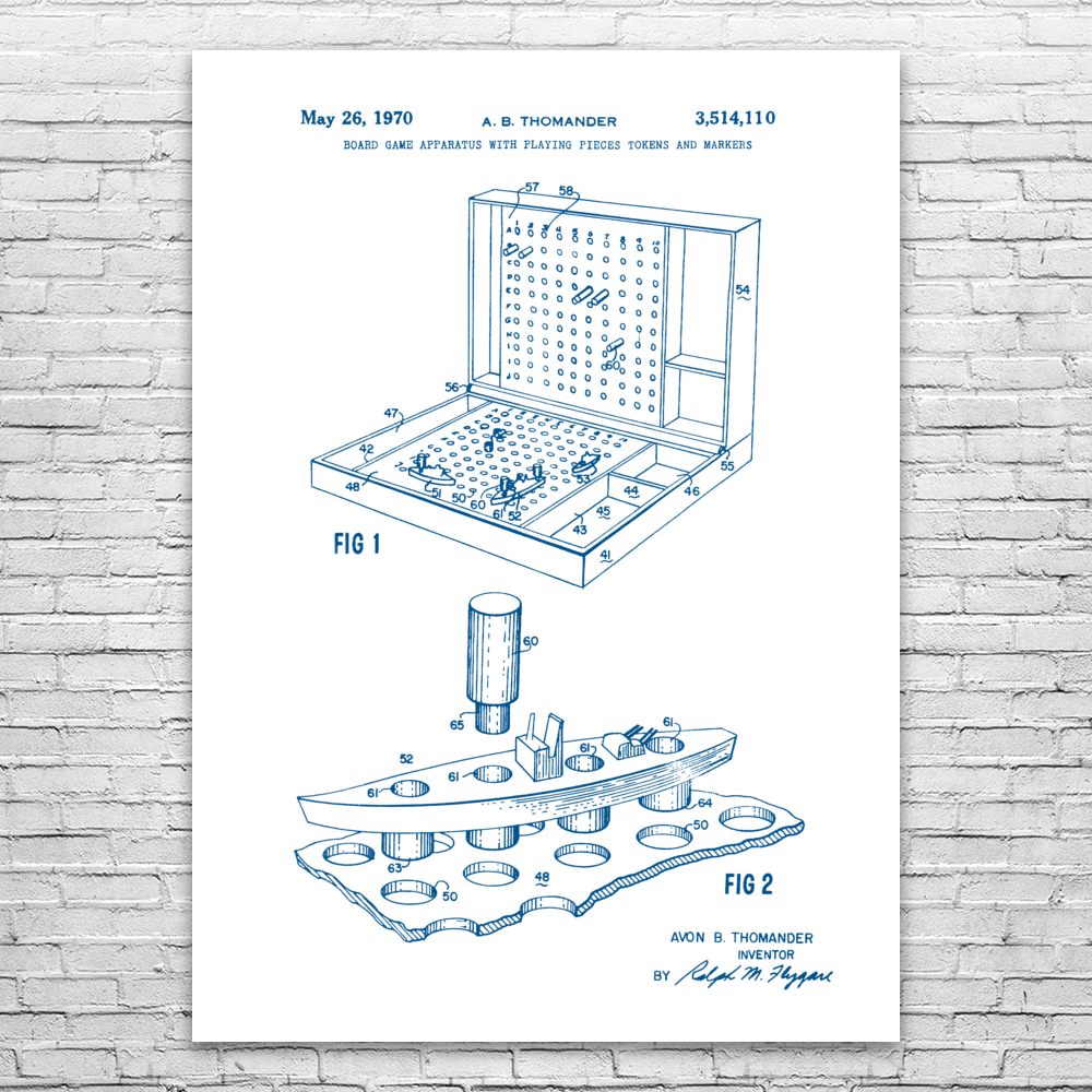 Battleship Game Poster Print Gaming Gift Toy Store Decor Boardgame Art