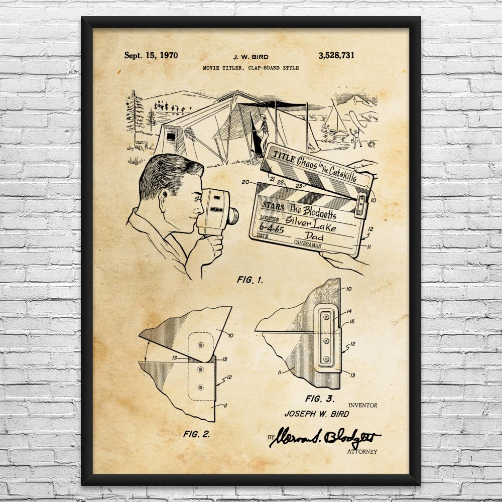 Clapperboard Patent Wall Art: Youtuber Gift, Acting Decor, Director Gift