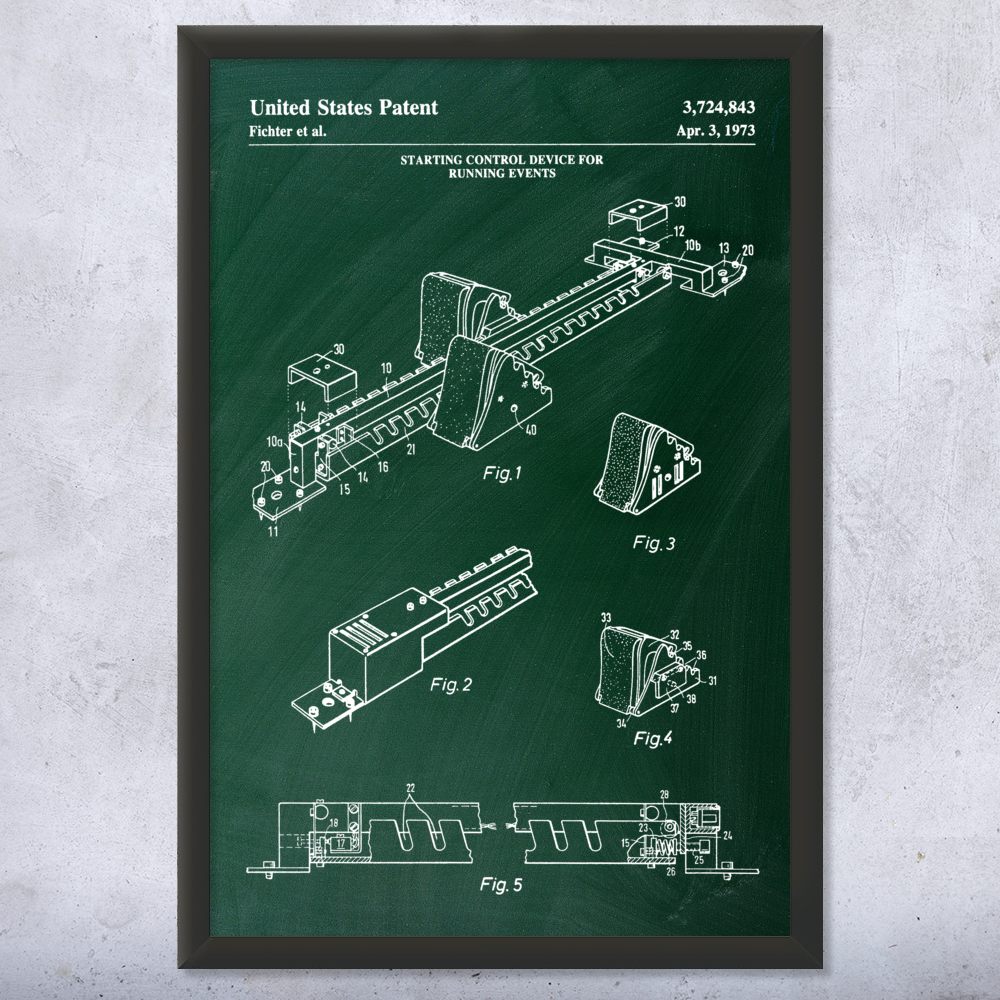 Starting Block Patent Wall Art: Gym Art, Running Gifts, Sports Decor - Picture 9 of 15