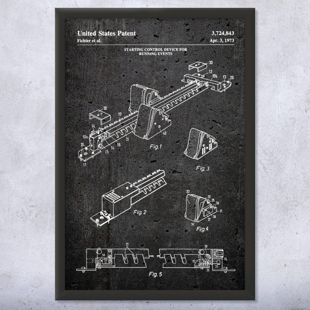 Starting Block Patent Wall Art: Gym Art, Running Gifts, Sports Decor - Picture 12 of 15
