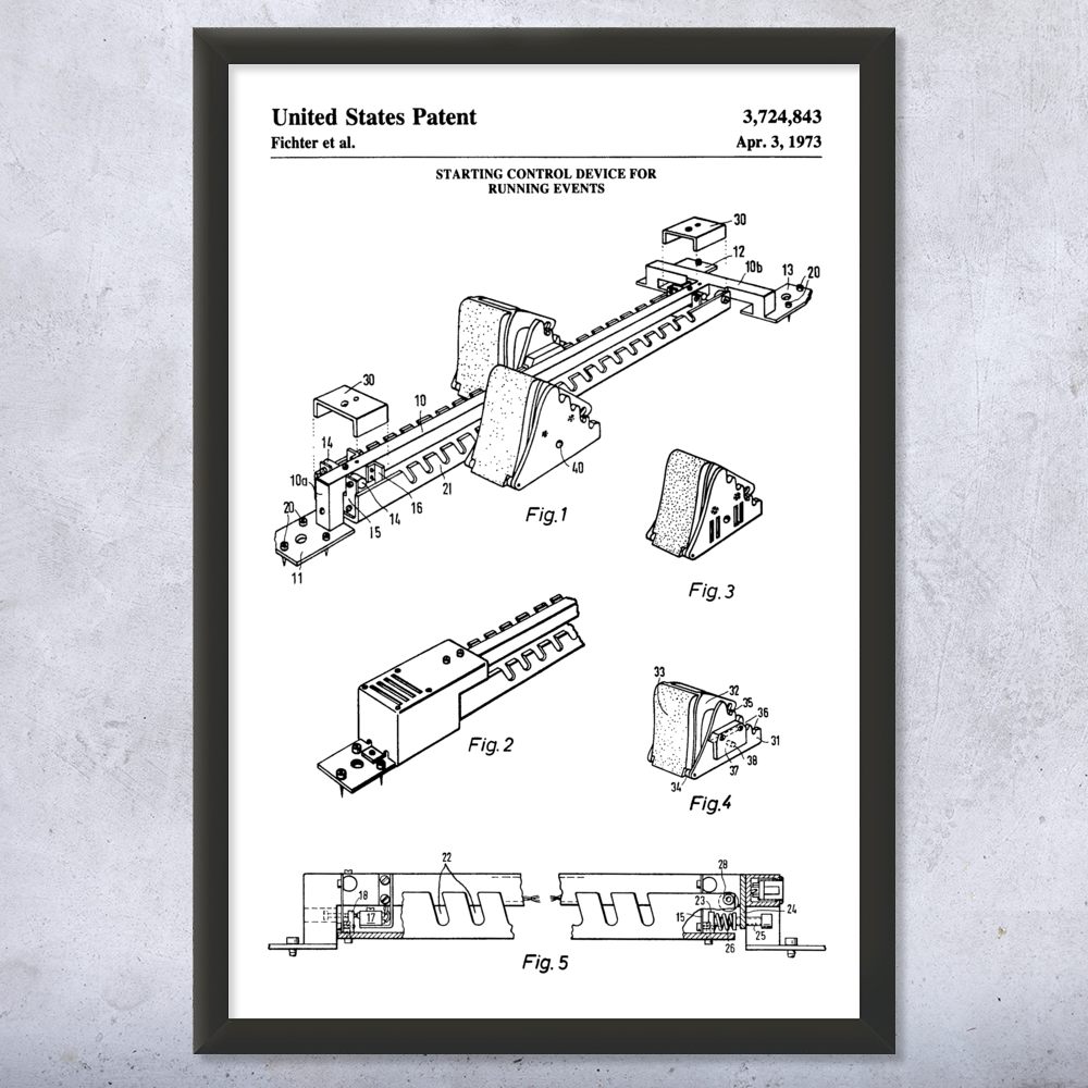 Starting Block Patent Wall Art: Gym Art, Running Gifts, Sports Decor - Picture 14 of 15