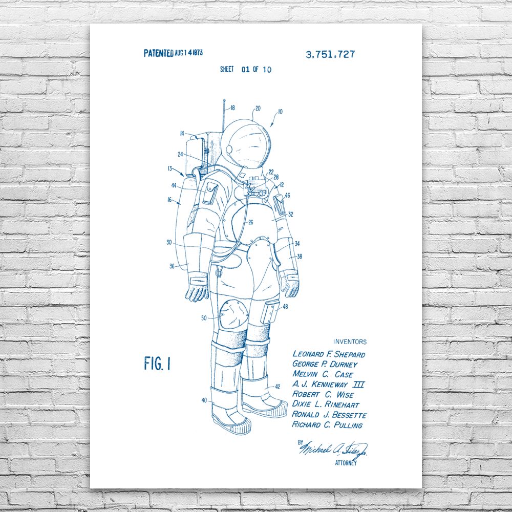 Astronaut Space Suit Poster Print NASA Gift Space Wall Art Astronomy Student