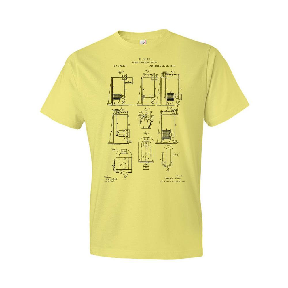 Nikola Tesla Thermo Magnetic Motor Shirt Tesla Inventions Mechanical Shirt