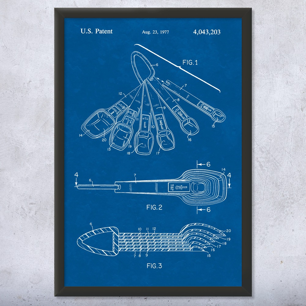 Measuring Spoons Patent Wall Art Poster, Canvas or Framed Restaurant Art - Picture 11 of 15