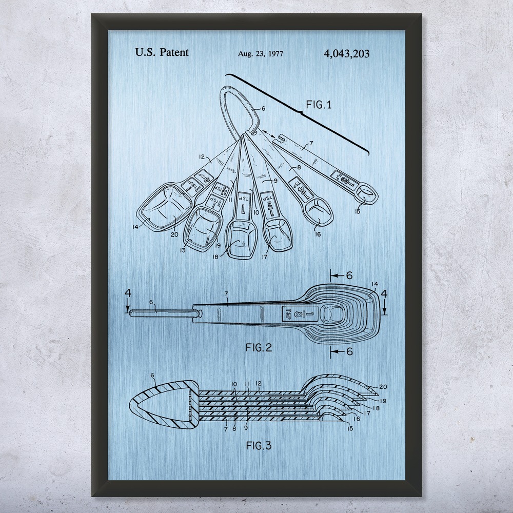 Measuring Spoons Patent Wall Art Poster, Canvas or Framed Restaurant Art - Picture 13 of 15