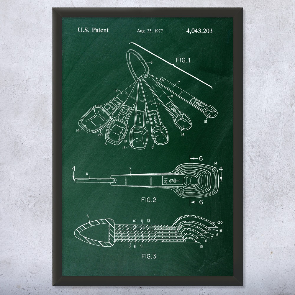 Measuring Spoons Patent Wall Art Poster, Canvas or Framed Restaurant Art - Picture 9 of 15
