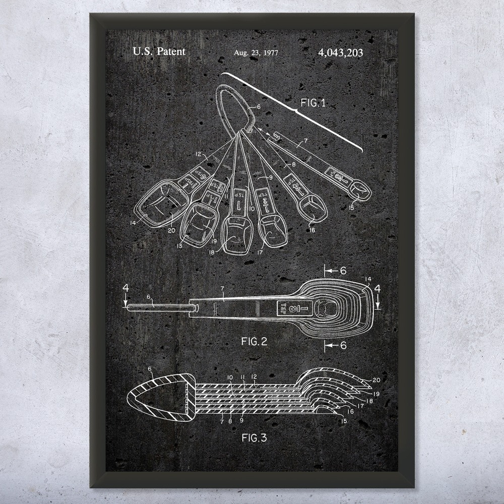 Measuring Spoons Patent Wall Art Poster, Canvas or Framed Restaurant Art - Picture 12 of 15