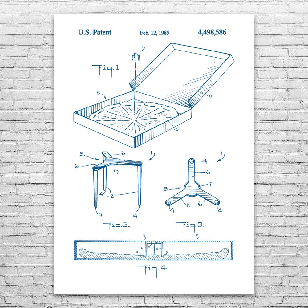 Pizza Box Poster Print Delivery Driver Gift Pizza Parlor Pizzeria Chef Gift