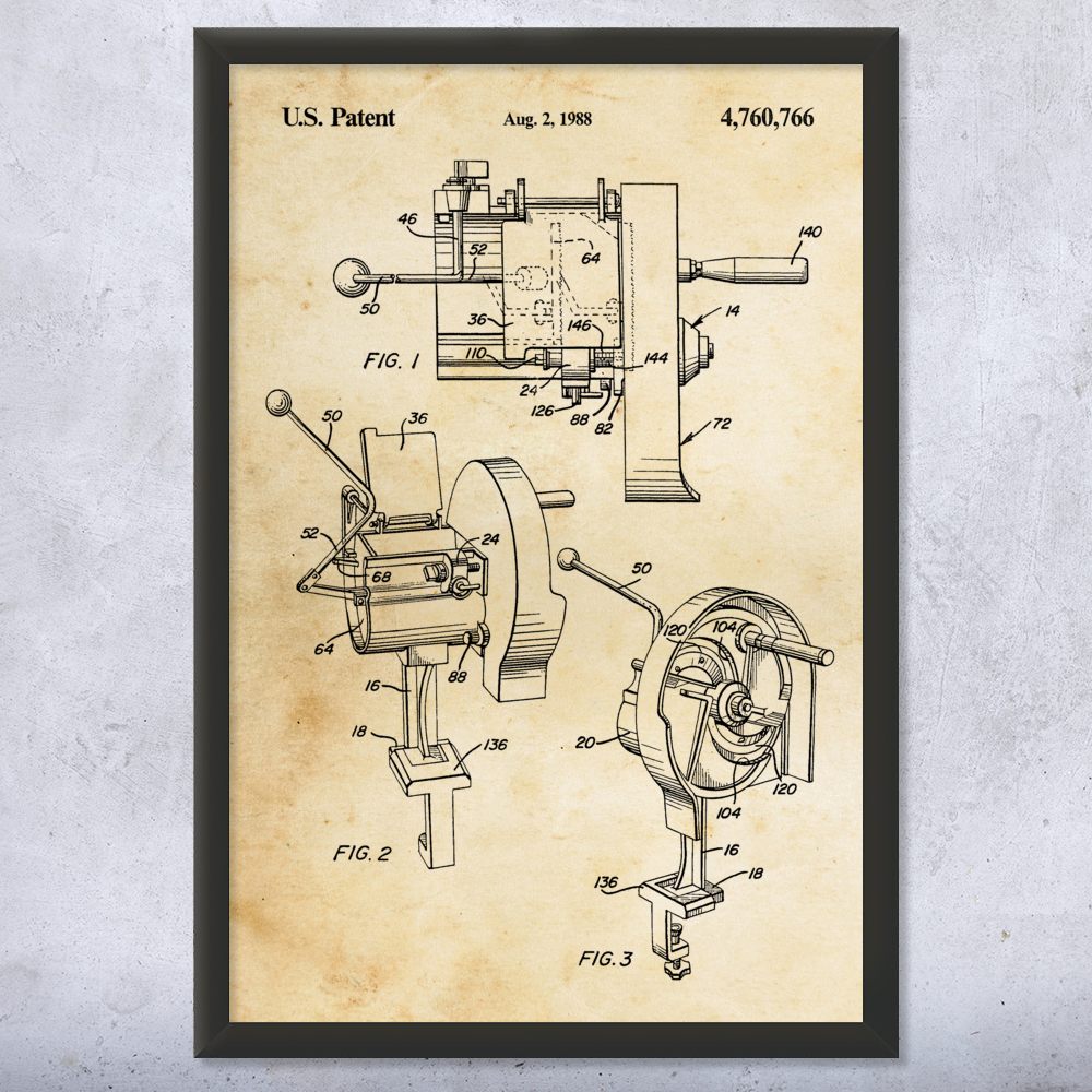 Vegetable Slicer Patent Wall Art Poster, Canvas or Framed Kitchen Artwork - Picture 8 of 15