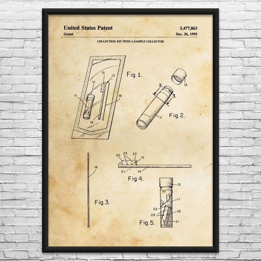 Sample Collector Patent Wall Art: Science Decor, Detective Gift, Teacher Gifts