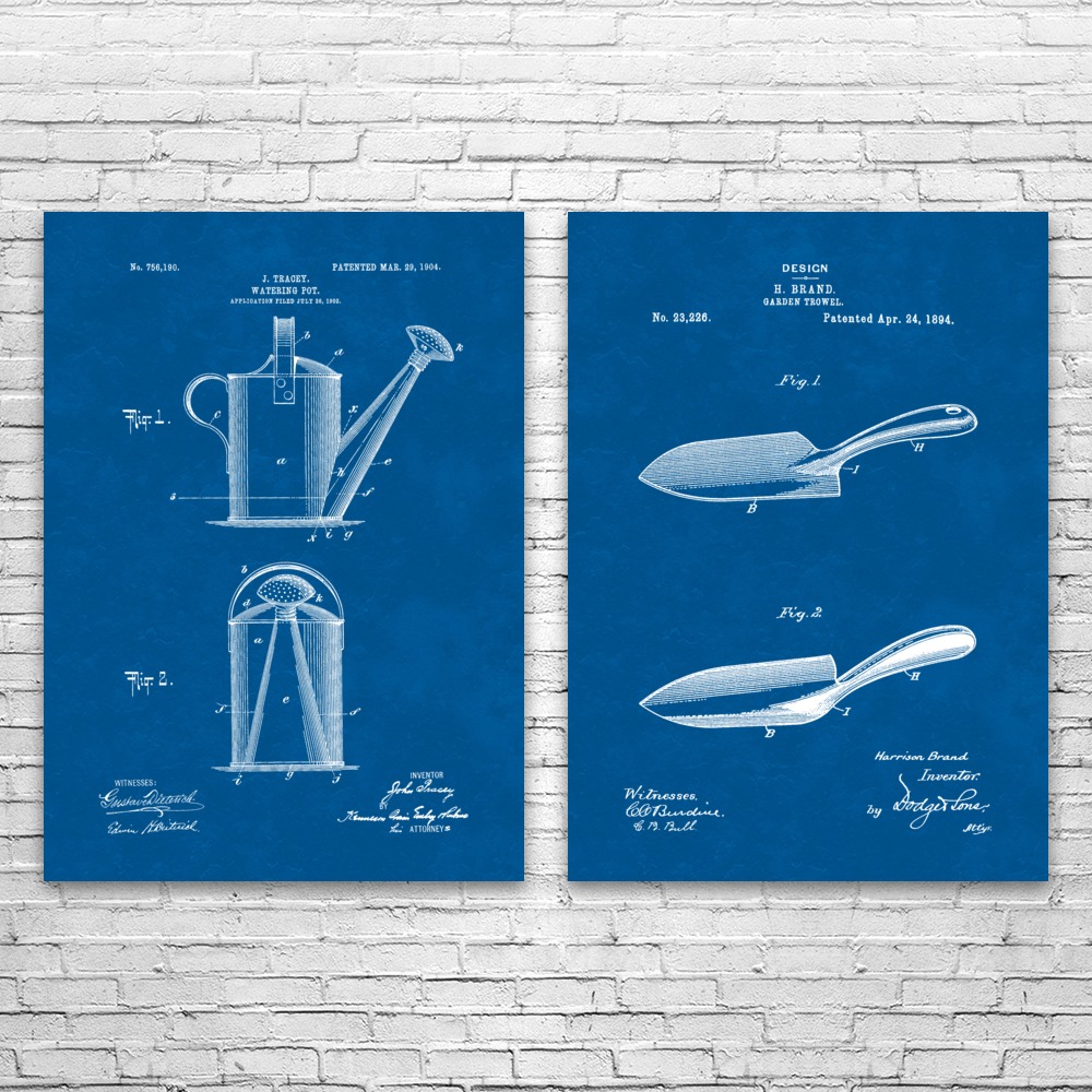 Gartenarbeit Patent Wandbilder 2er Set Poster, Leinwand oder gerahmt Gärtner Geschenk - Bild 8 von 12
