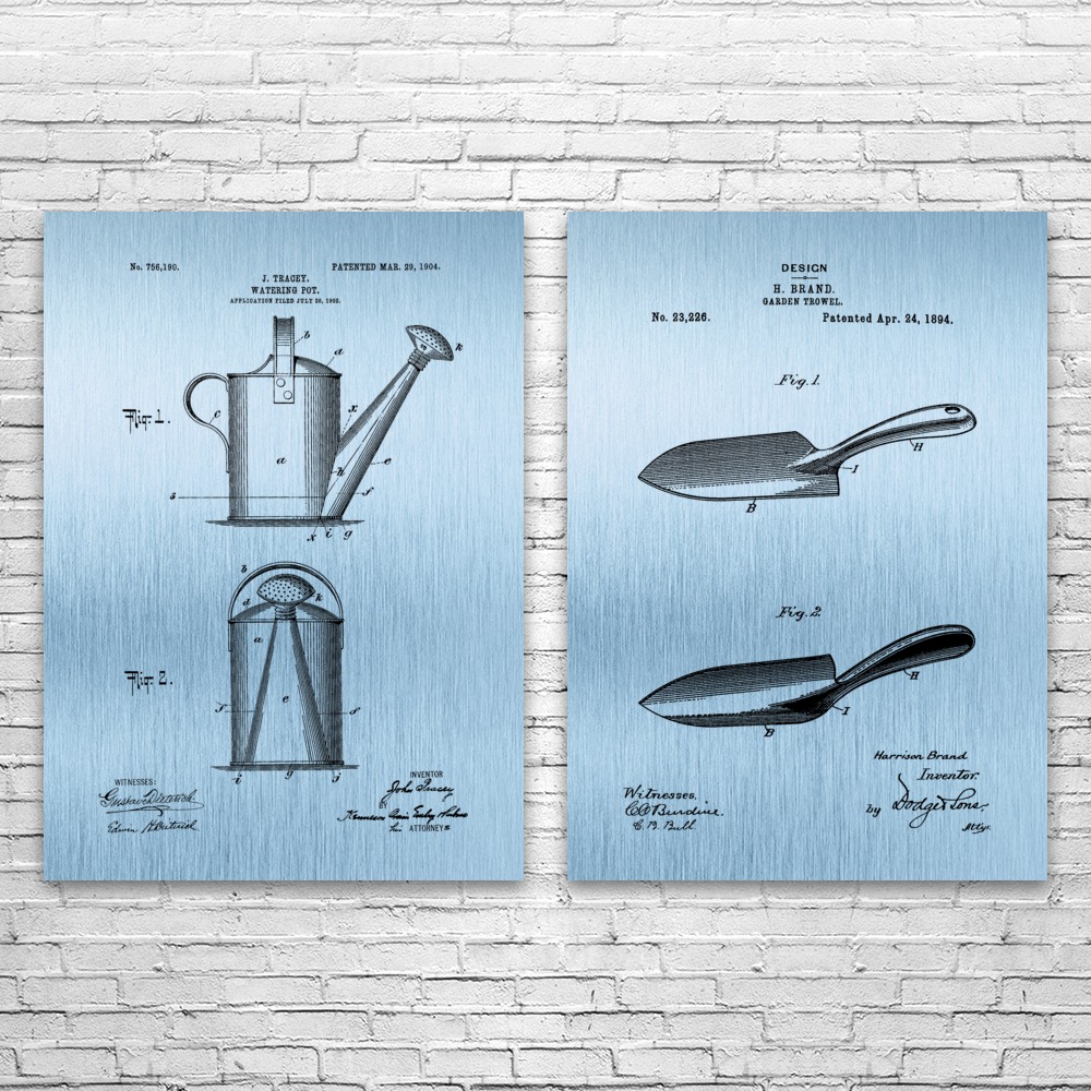 Gartenarbeit Patent Wandbilder 2er Set Poster, Leinwand oder gerahmt Gärtner Geschenk - Bild 10 von 12