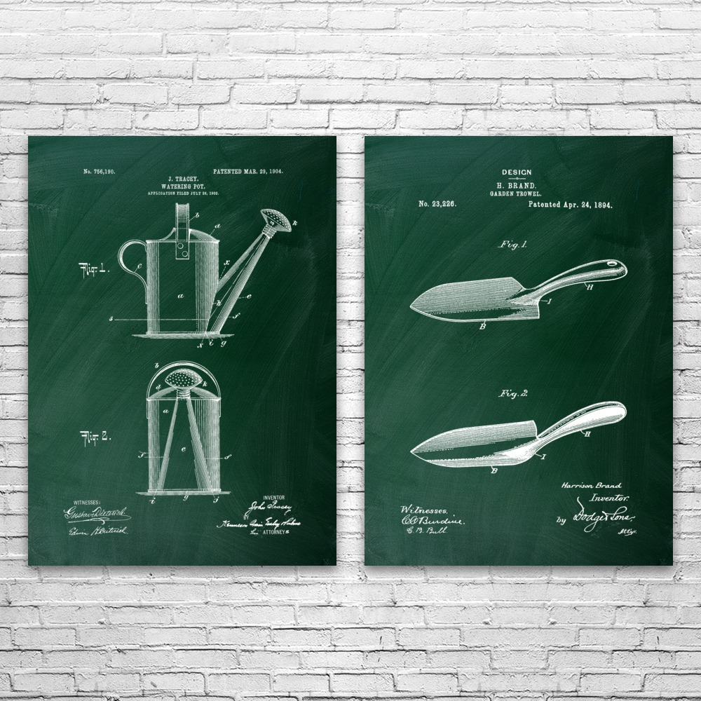 Gartenarbeit Patent Wandbilder 2er Set Poster, Leinwand oder gerahmt Gärtner Geschenk - Bild 7 von 12