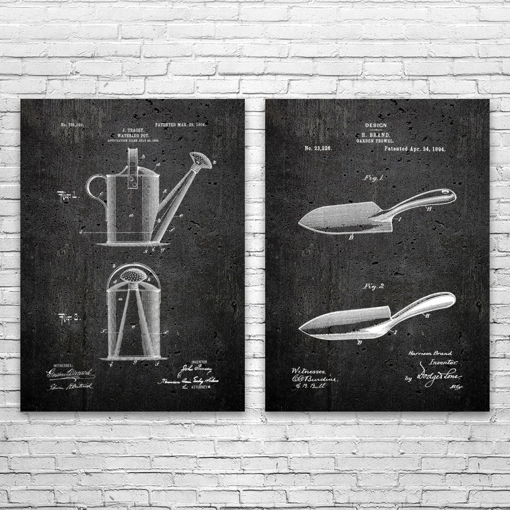 Gartenarbeit Patent Wandbilder 2er Set Poster, Leinwand oder gerahmt Gärtner Geschenk - Bild 9 von 12