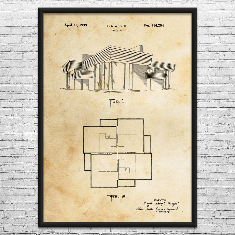 House Patent Wall Art: Architecture Art, House Blueprint, Home Builder Gift