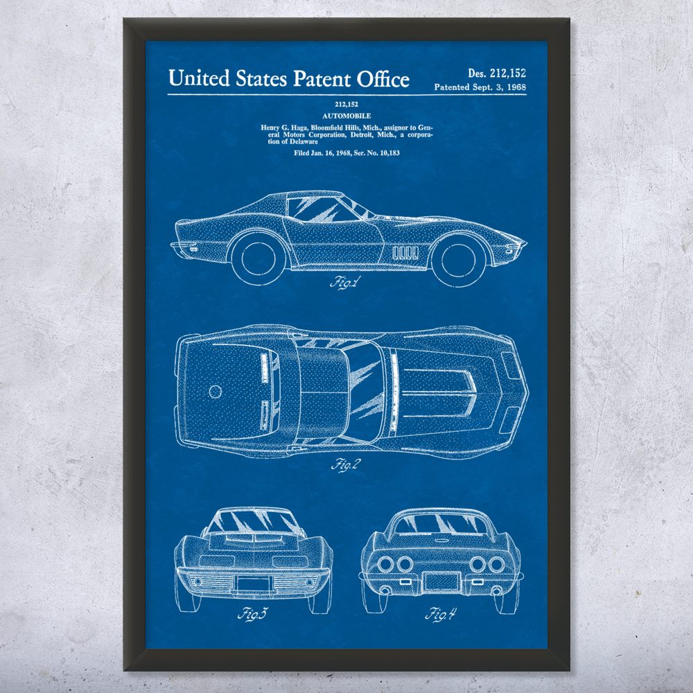 Mako Shark II Car Patent Wall Art: Garage Wall Art, Automotive Decor - Picture 11 of 15