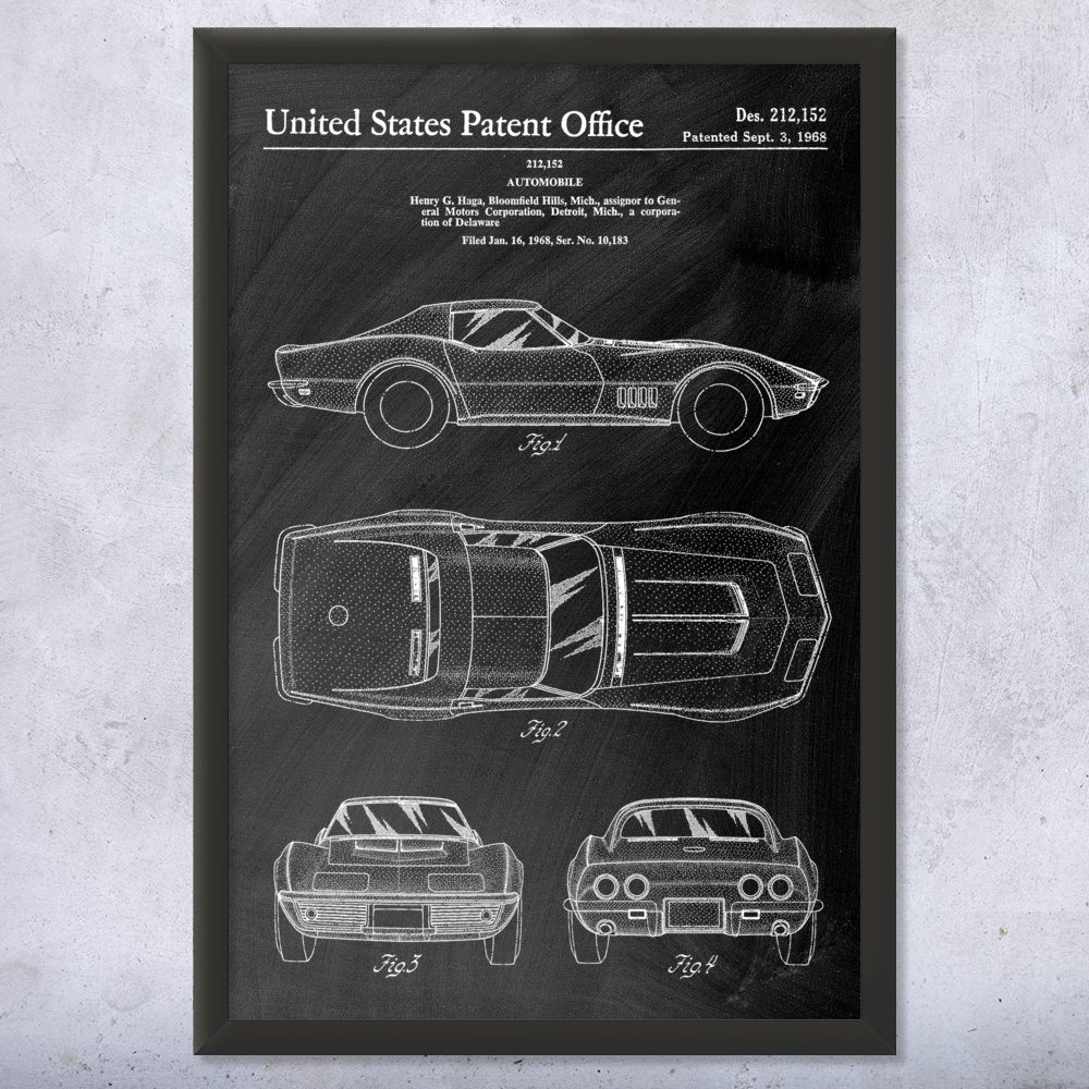 Mako Shark II Car Patent Wall Art: Garage Wall Art, Automotive Decor - Picture 10 of 15