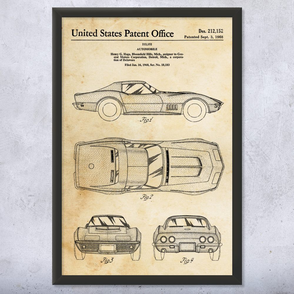 Mako Shark II Car Patent Wall Art: Garage Wall Art, Automotive Decor - Picture 8 of 15