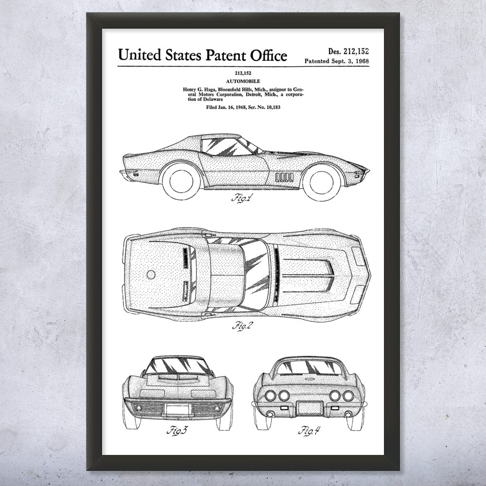 Mako Shark II Car Patent Wall Art: Garage Wall Art, Automotive Decor - Picture 14 of 15