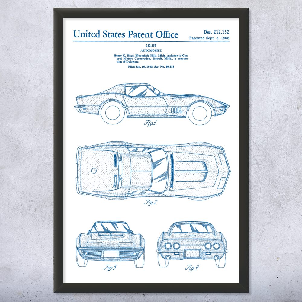 Mako Shark II Car Patent Wall Art: Garage Wall Art, Automotive Decor - Picture 15 of 15