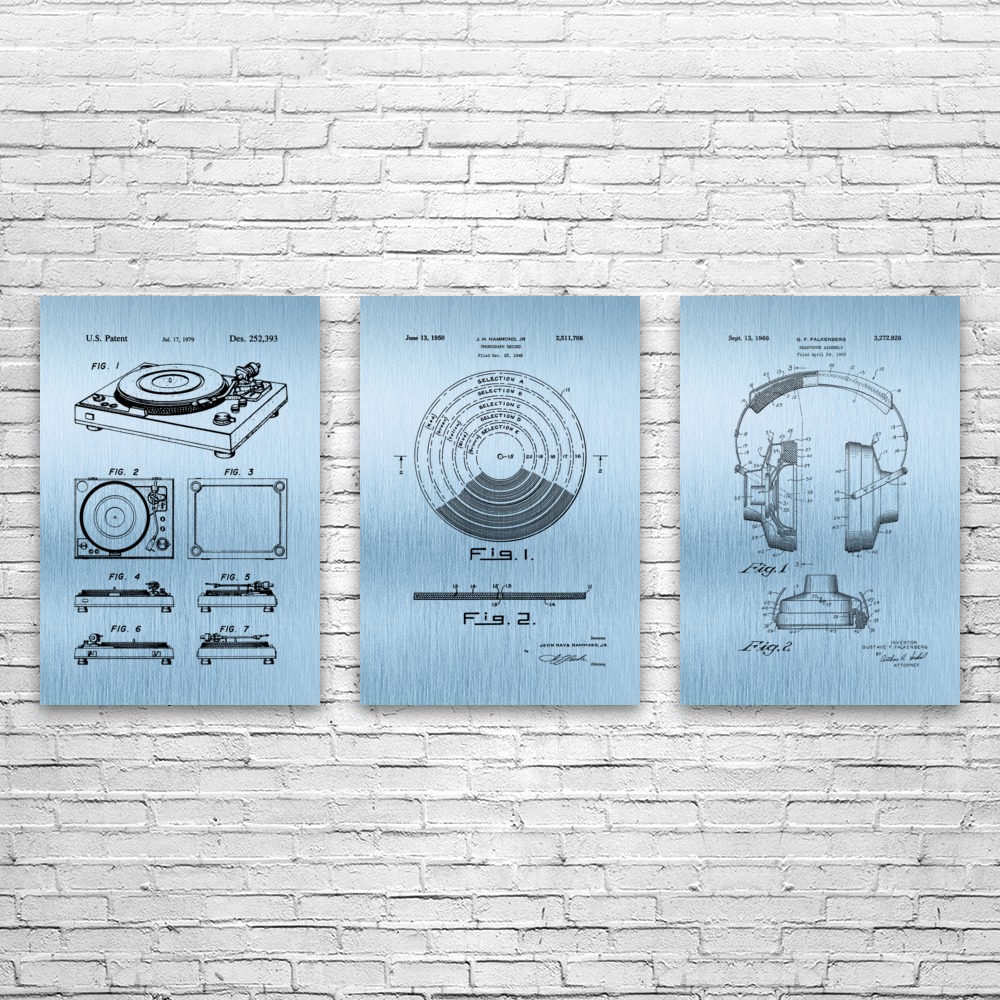 Audiophile Home Entertainment Recording Studio Dj Gifts Vinyl Record Music Lover Gift Spinning Hip Hop DJ Posters Set of 3 Producer