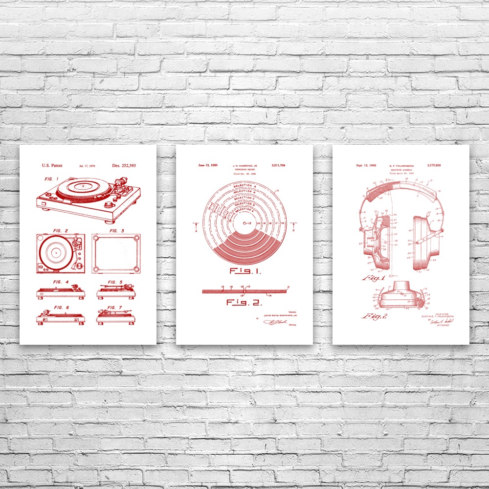 Audiophile Home Entertainment Recording Studio Dj Gifts Vinyl Record Music Lover Gift Spinning Hip Hop DJ Posters Set of 3 Producer
