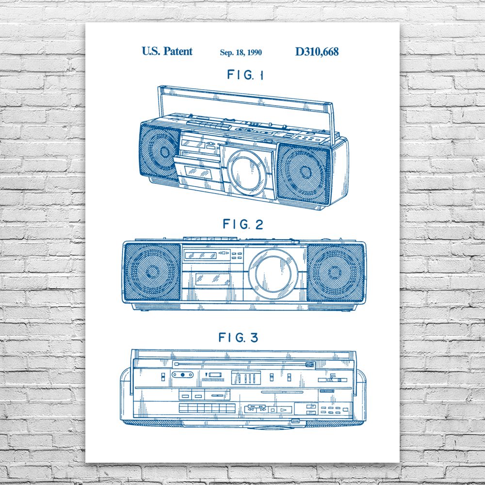 Boombox Tape Player Poster Print Boombox Art Radio Dj Gift Music Art Retro Radio