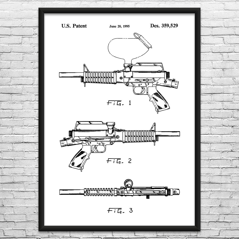 Paintball Gun Patent Wall Art: Paintball Art, Game Room Decor, Veteran Gifts