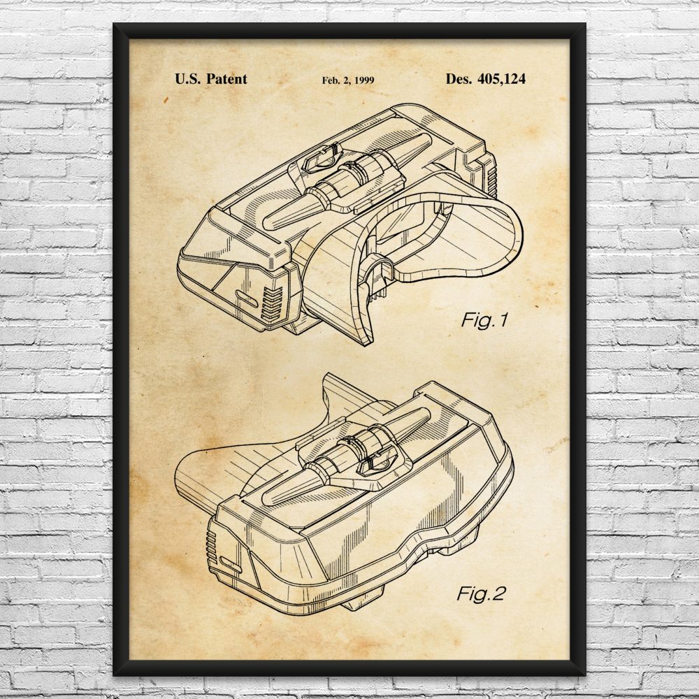 Virtual Boy Head Unit Patent Wall Art: Vr Gift, Gameroom Decor, Video Game Gift