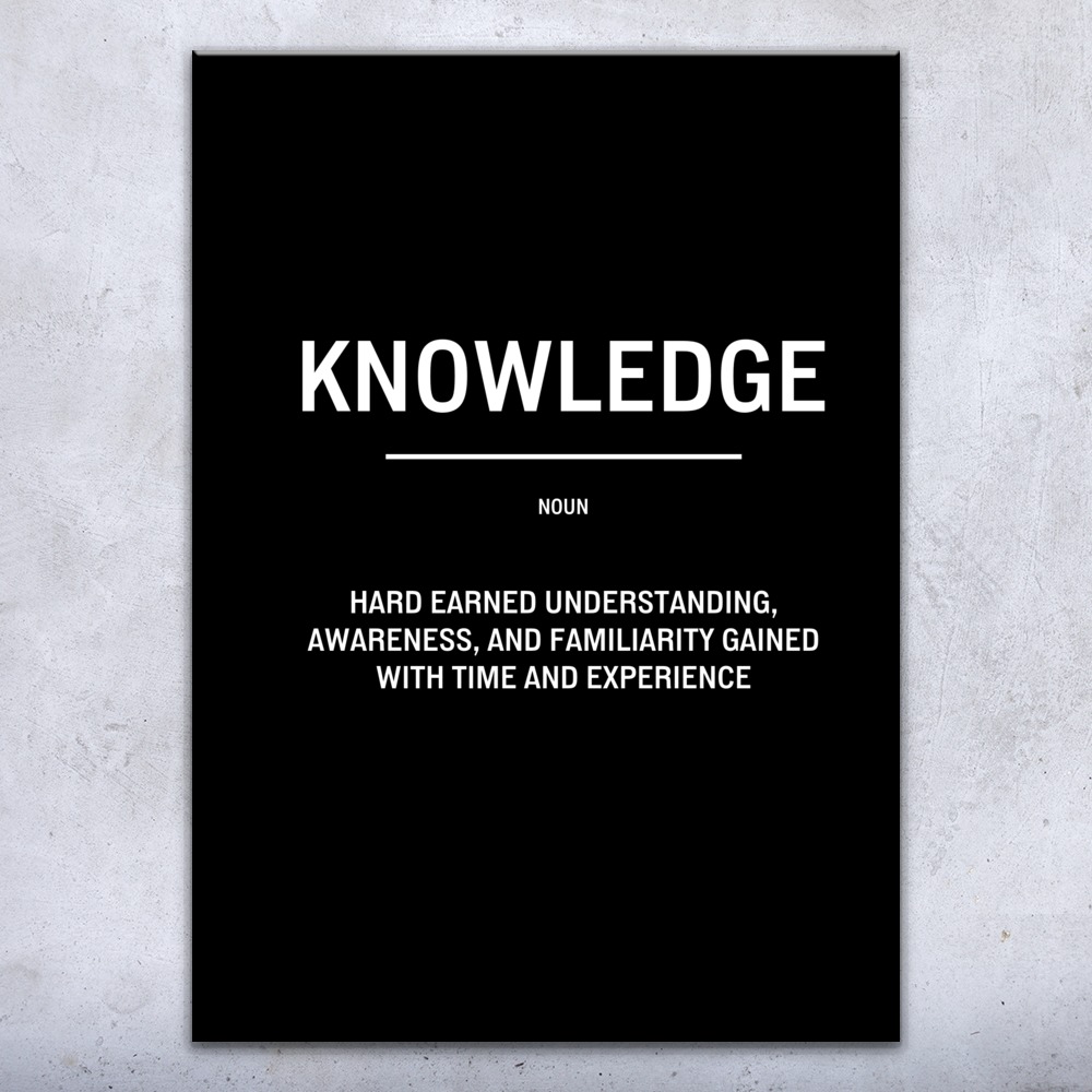 Knowledge Motivational Print Poster, Canvas or Framed Office Decor Boss Gift