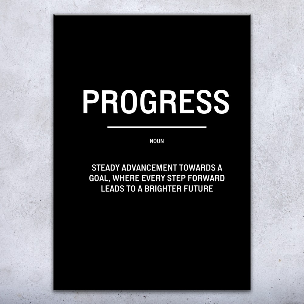 Progress Motivational Print Poster, Canvas or Framed Motivational Posters