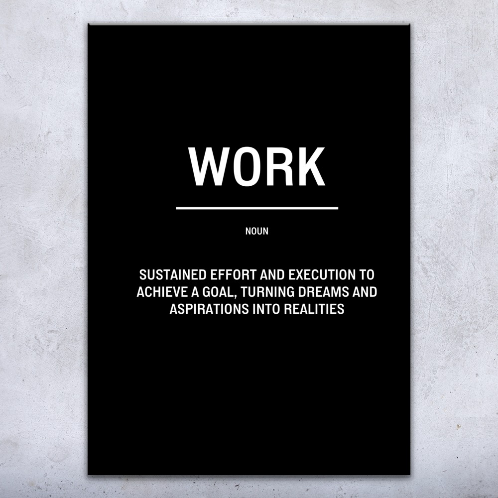 Work Definition Wall Art Bold Poster, Canvas or Framed Office Decor Boss Gift - Picture 3 of 6