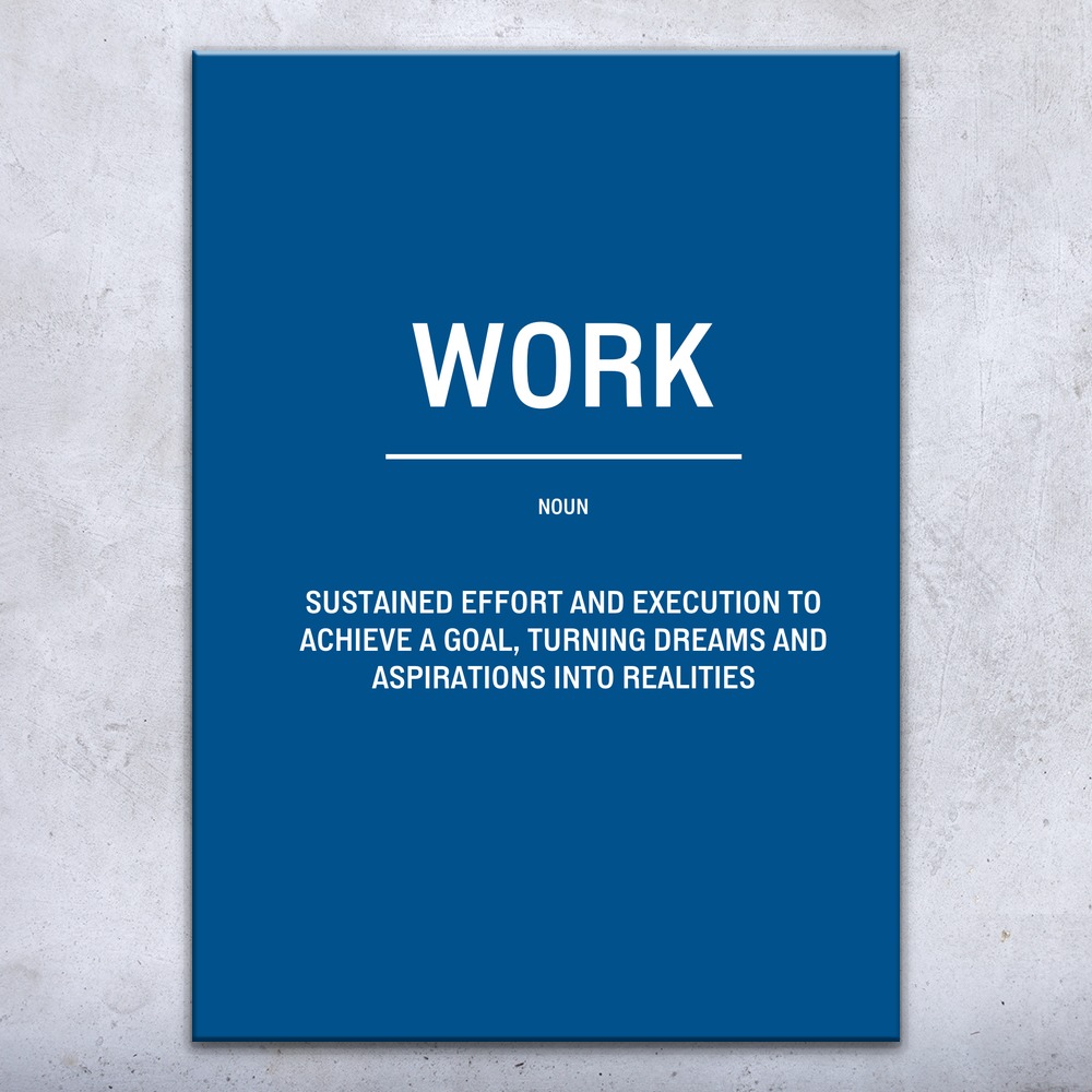 Work Definition Wall Art Bold Poster, Canvas or Framed Office Decor Boss Gift - Picture 5 of 6
