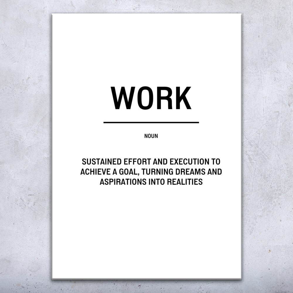 Work Definition Wall Art Bold Poster, Canvas or Framed Office Decor Boss Gift - Picture 4 of 6