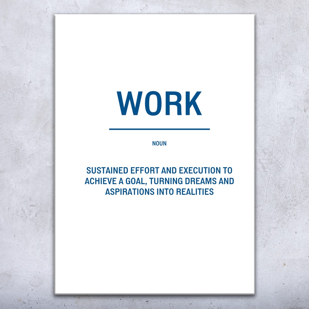Work Definition Wall Art Bold Poster, Canvas or Framed Office Decor Boss Gift - Picture 6 of 6