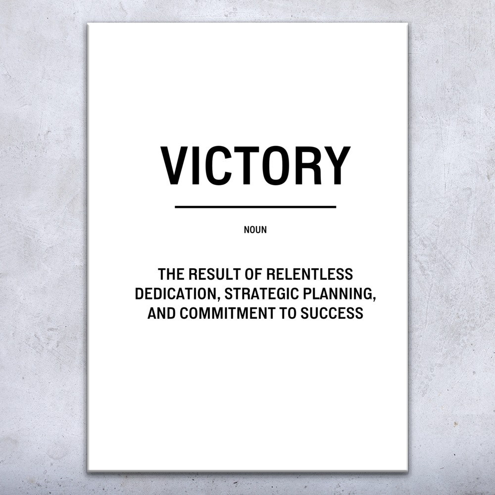 Victory Definition Wall Art Bold Poster, Canvas or Framed Office Decor Boss Gift - Picture 4 of 6