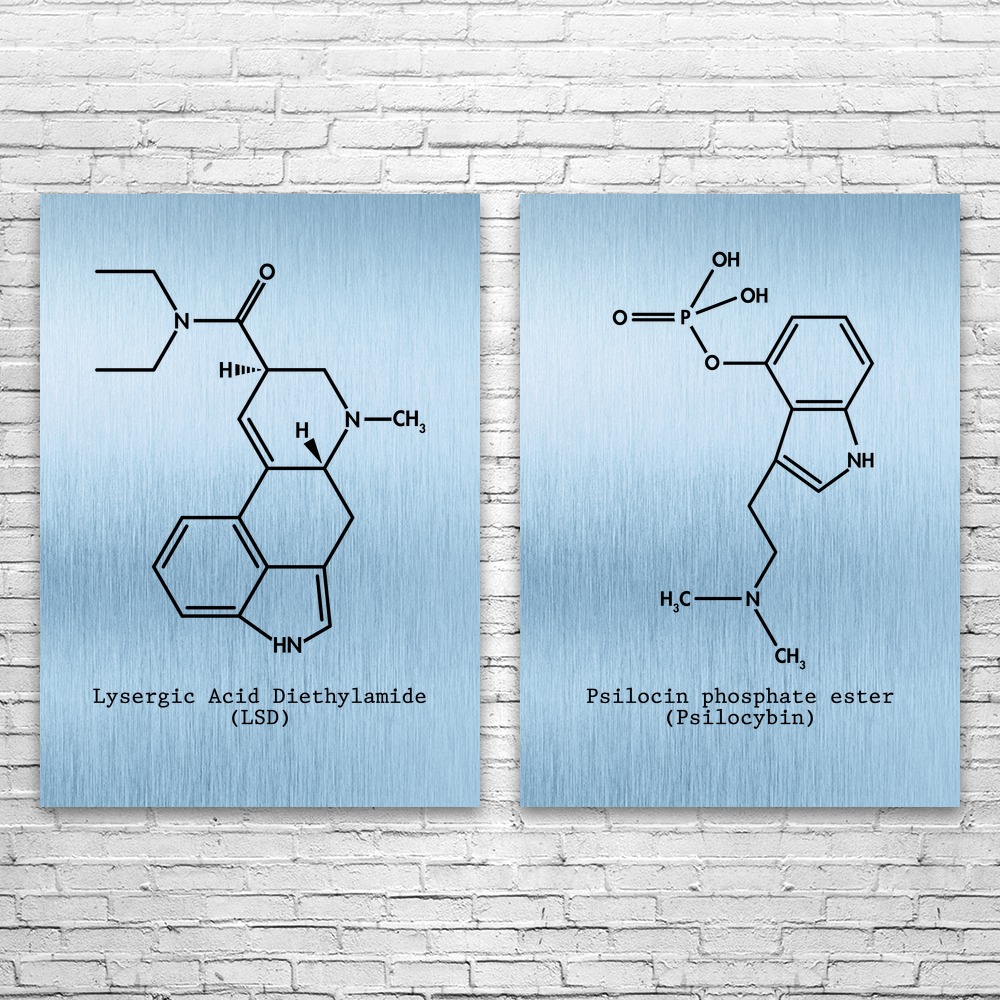Psychedelic Molecule Wandbild 2er Set Poster, Leinwand oder gerahmter Acid Kunstdruck - Bild 10 von 12