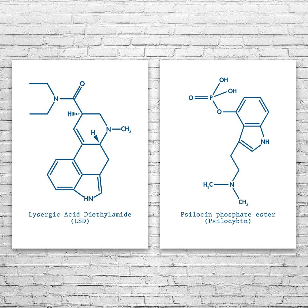 Psychedelic Molecule Wandbild 2er Set Poster, Leinwand oder gerahmter Acid Kunstdruck - Bild 12 von 12