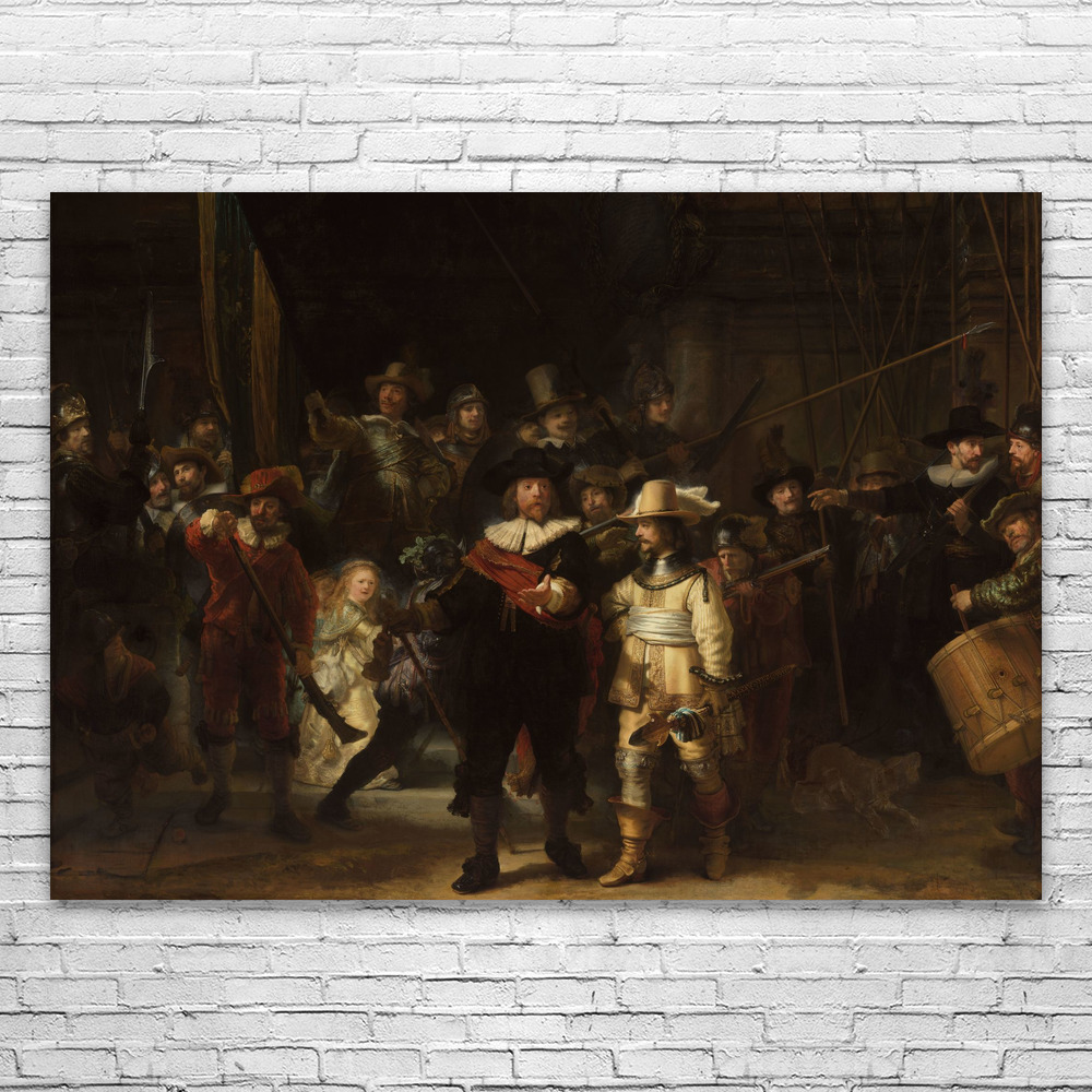 Rembrandt The Night Watch Art Print Poster, Canvas or Framed Fine Art Epic Decor